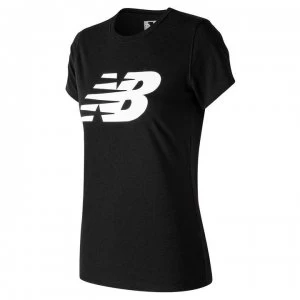 New Balance Logo Graphic QT T Shirt Ladies - Black