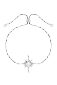 Rhodium Plated Star Toggle Bracelet