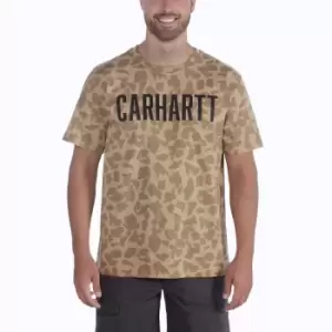 Carhartt Mens Camo Block Logo Relaxed Fit Jersey T Shirt M - Chest 38-40' (97-102cm)