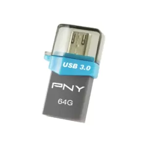 PNY OTG Duo-Link OU3 64GB USB flash drive USB Type-A / Micro-USB...