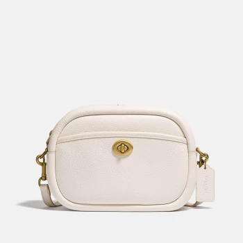 Coach Womens Soft Pebble Leather Camera Bag - Chalk