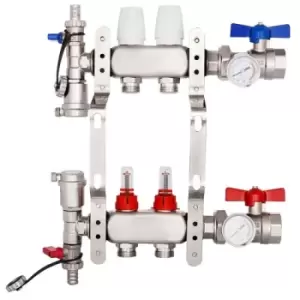 2-branch Pex Radiant Floor Heating Manifold Set Leak-proof Horizontal Resistant