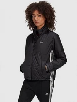 adidas Originals Short Quilted Jacket - Black, Size 22, Women