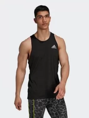 adidas Runner Tank Top, Black, Size 2XL, Men