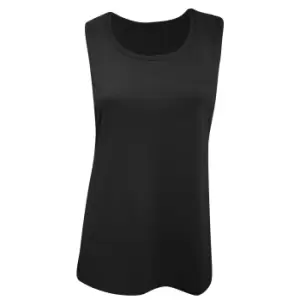 Bella Ladies/Womens Flowy Scoop Muscle Tee / Sleeveless Vest Top (M) (Black)