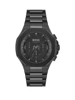 BOSS Gents BOSS TAPER Black IP Bracelet Watch, Black, Men