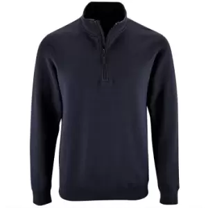 SOLS Mens Stan Contrast Zip Neck Sweatshirt (M) (French Navy)