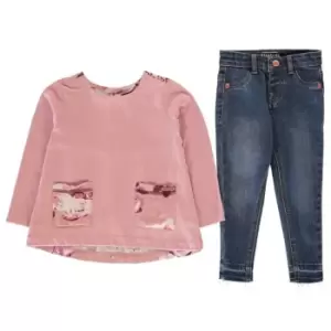 Firetrap 2 Piece Jeans Set Baby Girls - Pink