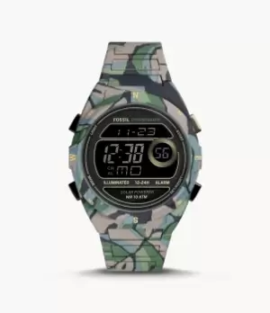 Fossil Men Everett Digital Camo Stainless Steel Watch