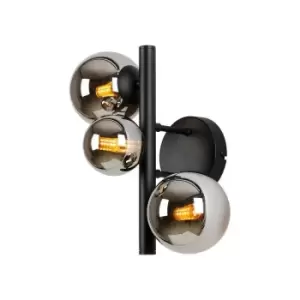 Luminosa Marshall Wall Lamp, 3 Light G9, Satin Black, Chrome Plated Glass