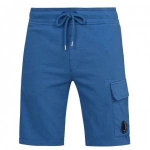 CP COMPANY Lens Fleece Shorts - Blue 870