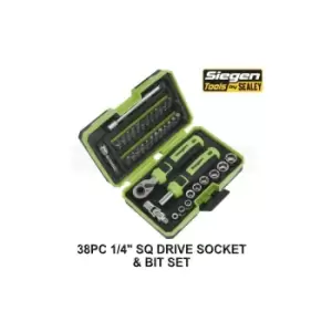 Siegen - by Sealey 38pc 1/4 Sq Drive Socket & Bit Set S01255