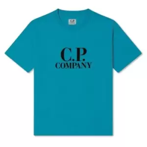 CP COMPANY Goggle Logo T-Shirt - Blue