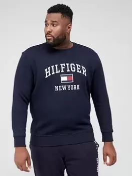 Tommy Hilfiger Big & Tall Modern Varsity Sweatshirt - Sky Captain, Sky Captain, Size 5XL, Men