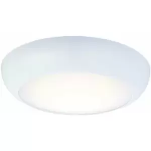 Round LED Bulkhead Ceiling Light 12W Cool White IP65 Gloss White Bathroom Lamp