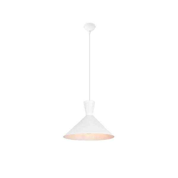 Enzo Modern 35cm Dome Pendant Ceiling Light White Matt