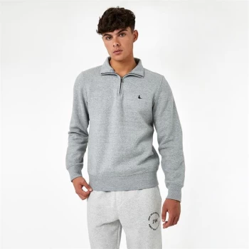 Jack Wills Quarter Zip Sweatshirt - Grey Marl