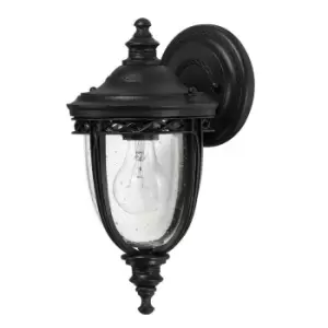 Outdoor IP44 Wall Light Sconce Black LED E27 60W Bulb Outside External d00712