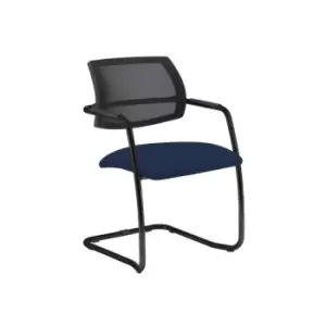 Dams MTO Tuba Black Cantilever Frame Conference Chair with Half Mesh Back - Hava