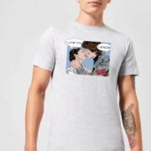 Star Wars Leia Han Solo Love Mens T-Shirt - Grey - 5XL