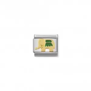 Nomination Composable Classic th Animals Enamel Gold Green Elephant Link 030212/20