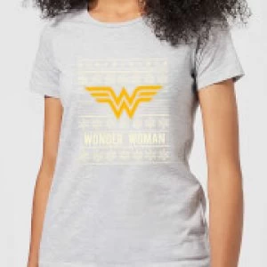 DC Wonder Woman Womens Christmas T-Shirt - Grey - M