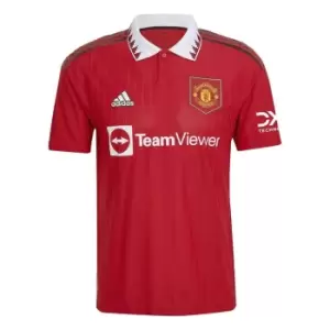 adidas Manchester United FC Home Authentic Shirt 2022 2023 Mens - Red