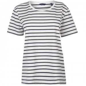 Gant Gant Breton Stripe T Shirt Ladies - 433 EVENING BLU