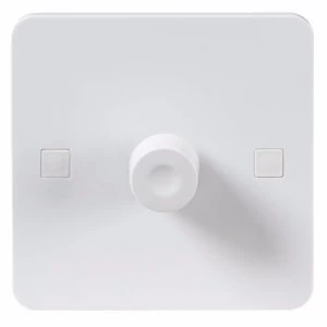 KnightsBridge Pure 4mm 40-400W White 1G 2 Way 230V Electric Dimmer Switch