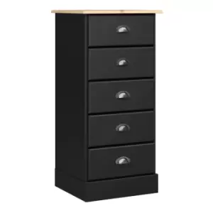 Nola 5 Drawer Chest Black And Pine