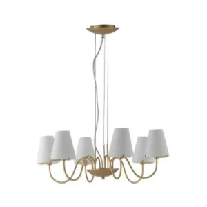 Fan Europe CANTO 6 Light Chandeliers with Shades Gold 65.6x22.6cm