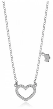 Radley Silver Belcher Chain With Pave Ditsy Heart Jewellery