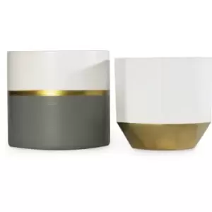 Maison - Ceramic Planters - Set of 2 M&W - White