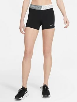 Nike Pro Training 3" Shorts - Black/Grey Size M Women