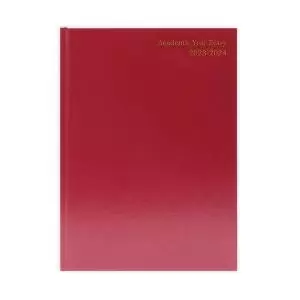 Academic Diary Day Per Page A4 Burgundy 2023-2024 KF1A4ABG23