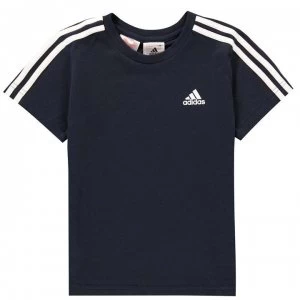 adidas Infants 3stripe Tee - Navy/White