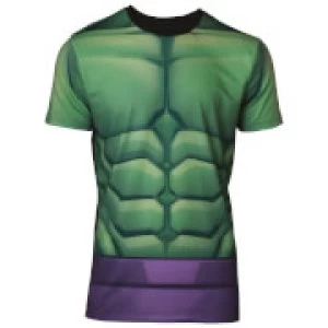 Marvel Mens Hulk Sublimated T-Shirt - Green - L