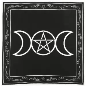 Something Different Triple Moon Altar Cloth (One Size) (Black/White) - Black/White