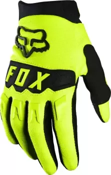 FOX Dirtpaw Youth Motocross Gloves, yellow, Size L, yellow, Size L