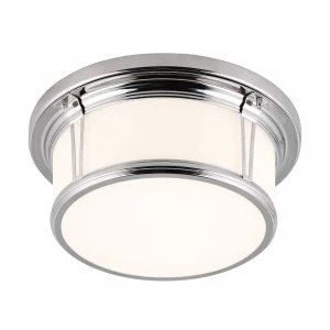 2 Light Medium Flush Mount Ceiling Light Polished Chrome, E27