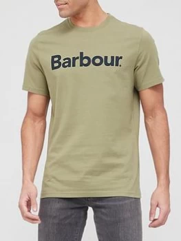 Barbour Large Logo T-Shirt - Burnt Olive, Burnt Olive, Size 2XL, Men