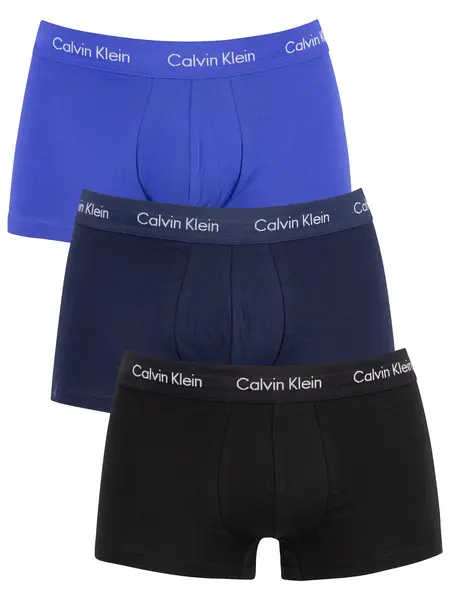 Calvin Klein 3 Pack Cotton Stretch Boxer Briefs - Black - Navy - M