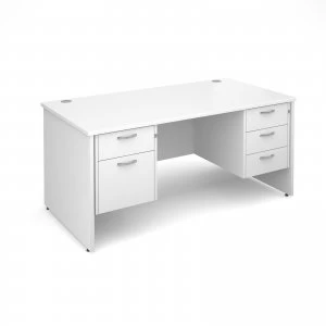 Maestro 25 PL Straight Desk With 2 and 3 Drawer Pedestals 1600mm - whi