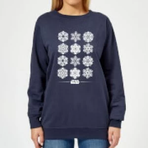 Star Wars Snowflake Womens Christmas Sweatshirt - Navy - L