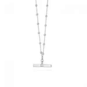 Stacked T Bar Sterling Silver Necklace NB8002_SLV