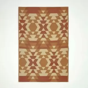 Homescapes - Anya Aztec Orange Outdoor Rug, 120 x 180cm - Orange and White