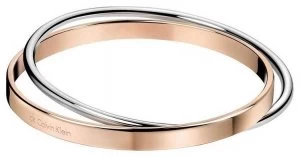 Calvin Klein Ladies Rose Gold Silver Bangle KJ63BB01010S Jewellery