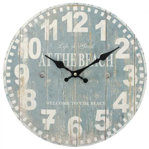 Distressed Look Blue Beach Wall Clock