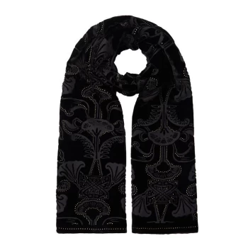 Biba BIBA Velvet Devore Scarf - Black