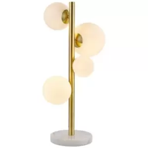 Luminosa Segal Table Lamp, 4 Light G9, Satin Gold, Opal Glass